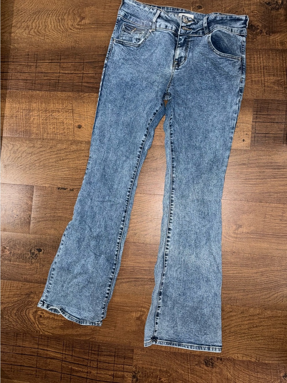 PacSun Light Blue Acid Wash Flare Jeans